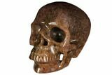 Realistic, Carved Strawberry Quartz Crystal Skull #150930-2